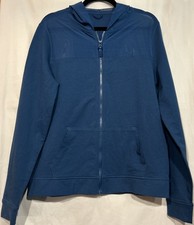 Sport Running Athleisure Jacket Sz M Whimsigoth Dark Teal Blue Full Zip Victoria