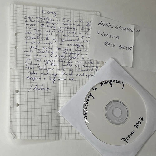 Sanctuary In Blasphemy Promo Demo CD 2007 W/ Signed Note Obscure Sludge Metal 