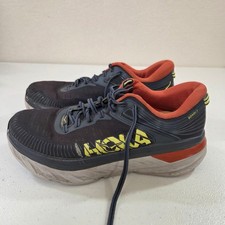 Hoka One One Bondi 7 Mens 8 Running Shoes Anthracite High Risk Red 1110518-TGEIL