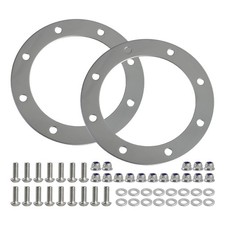 3.5" ID Side Exit Exhaust Bezels 2x Mirror Polished Stainless Steel Bolts Nuts