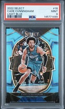 2022-23 Panini Select Cade Cunningham Light Blue Prizm Concourse 291/299 PSA 9
