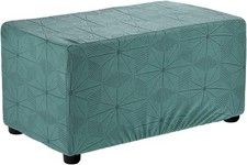 Rectangle Footstool Cover, Jacquard Polyester Stretch Footrest Slipcovers