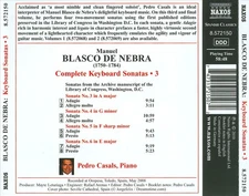 MANUEL BLASCO DE NEBRA: COMPLETE KEYBOARD SONATAS, VOL. 3 NEW CD