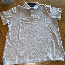 Tommy Hilfiger Mens Polo Shirt XL Gray Dotted Classic Casual Short Sleeve