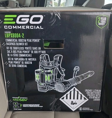 NEW Ego Commer Backpack Blower Kit 800 Cfm W TWO 6Ah Batt, 560W Chgr LPBX8004-2