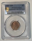 1909 vdb lincoln cent PCGS Genuine-Questionable Color UNC Details.