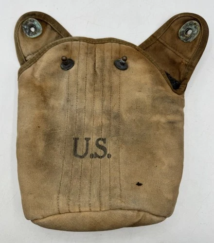 WW2 era US Army M1910 Canteen Cover Pouch Field Gear Kit 1942 Dated Military