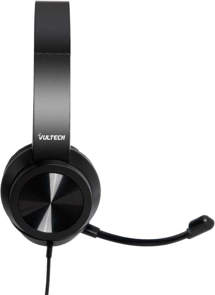 Cuffie Headset on Ear HS-03 USB Nero Con Microfono Su Archetto Regolabile per PC - Immagine 3 di 4