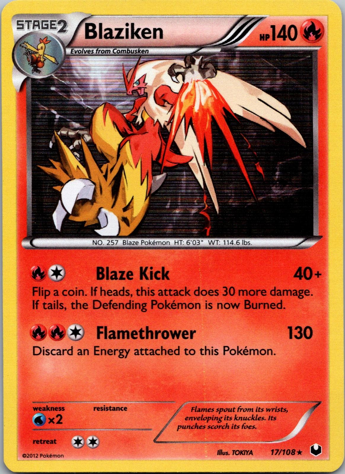 BLAZIKEN 17/108 HOLO RARE DARK EXPLORERS POKEMON NM/M