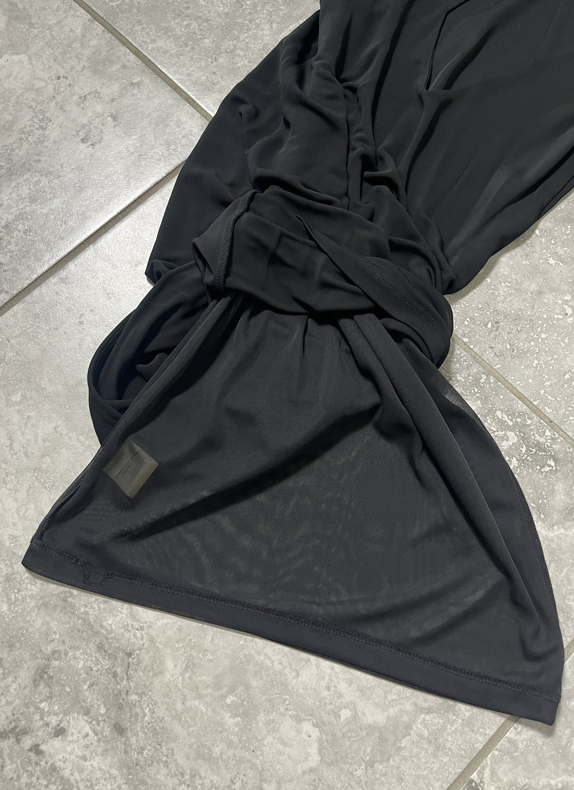 Alice & Olivia Satin Ruffle Sleeve Rayon Stretch Lined Cocktail Dress Black XS