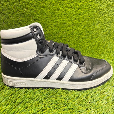 #ad Adidas Top Ten High Mens Size 10 Black White Athletic Leather Shoes Sneakers $39.99
