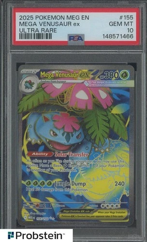 2025 Pokemon MEG EN #155 Mega Venusaur ex Ultra Rare PSA 10 GEM MINT