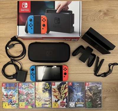 Nintendo Switch - OVP - Zubehörpaket mit Original Kabel, Tasche & Spielen