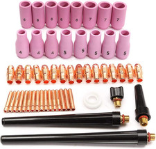 53Pcs TIG Collets Bodies Alumina Cup Assorted Size Fit SR WP 9 20 25 TIG Welding