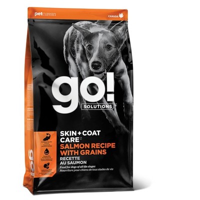 Petcurean Go Solutions Skin+Coat Care Salmon Recipe Dry Dog Food 12Lb