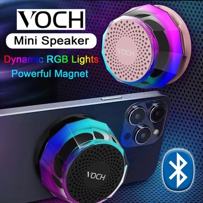 VOCH Kompakt tragbarer Bluetooth-Lautsprecher mit magnetischem Halt RGB HiFi