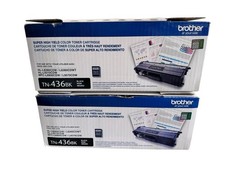 Brother TN-436 X2 Black Extra High Yield Toner Cartridges, 6,500 Pages TN436BK 