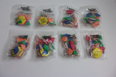 NEW Hand2Mind 8 bags-27pc ETA Math MANIPULATIVE Color Tiles Foam Pattern Blocks