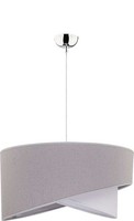 HäNgelampe Silber Grau Stoff Ø45Cm Moderner Schirm Stilvoll Selma Wohnzimmer