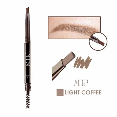 crayon à sourcils Brun clair waterproof + brosse rotative - Photo 1/4