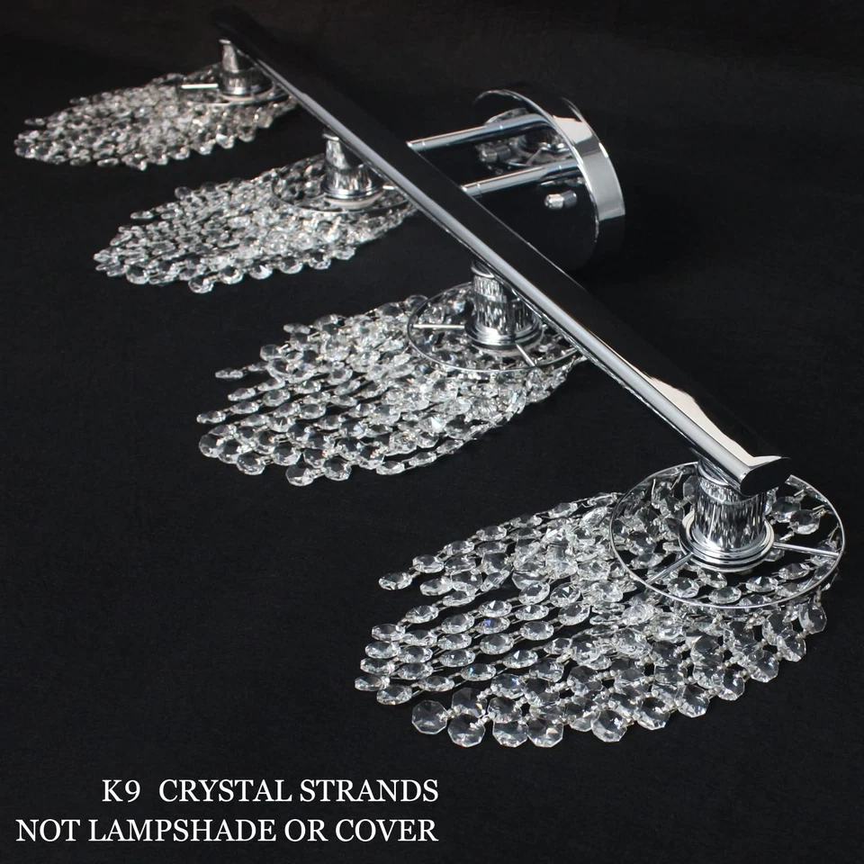 Lámpara de pared vintage cromada sobre espejo de cristal para baño... Foto 3 de 4