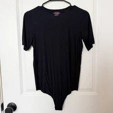 Commando Butter Luxe Short Sleeve Bodysuit Sz Large Classic Minimalist Stretch