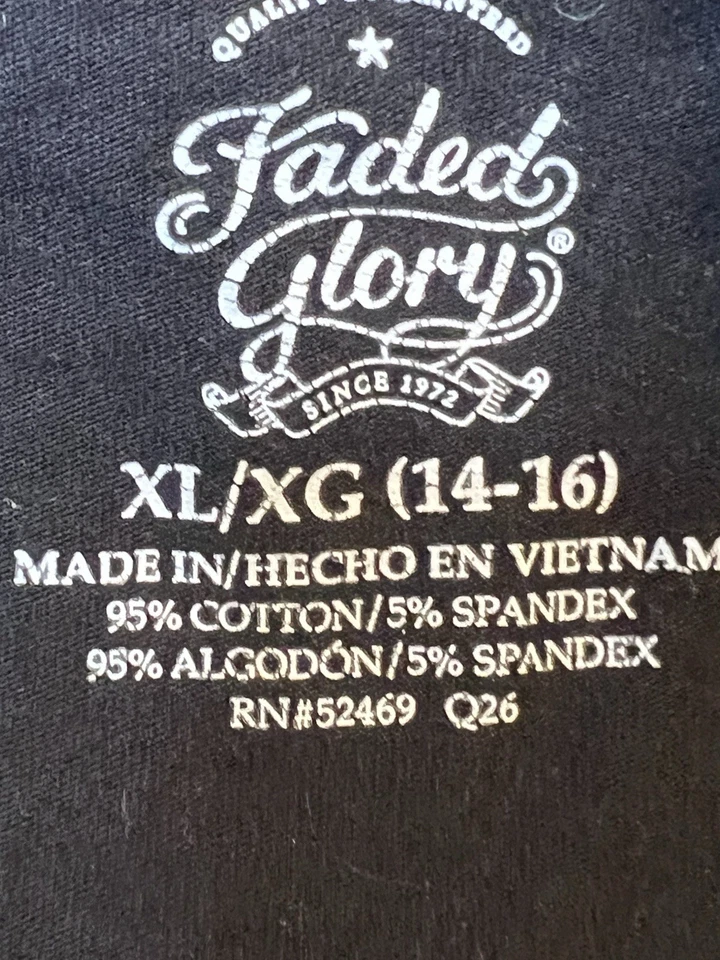 Faded Glory Short Sleeve T Shirt Girls Size XL Black And Pink Stay Awesome  - Image 4 of 4