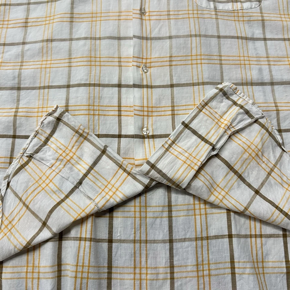 Corto de manga corta de algodón a cuadros Brooks Brothers vintage años 60 talla 15,5 Foto 4 de 4