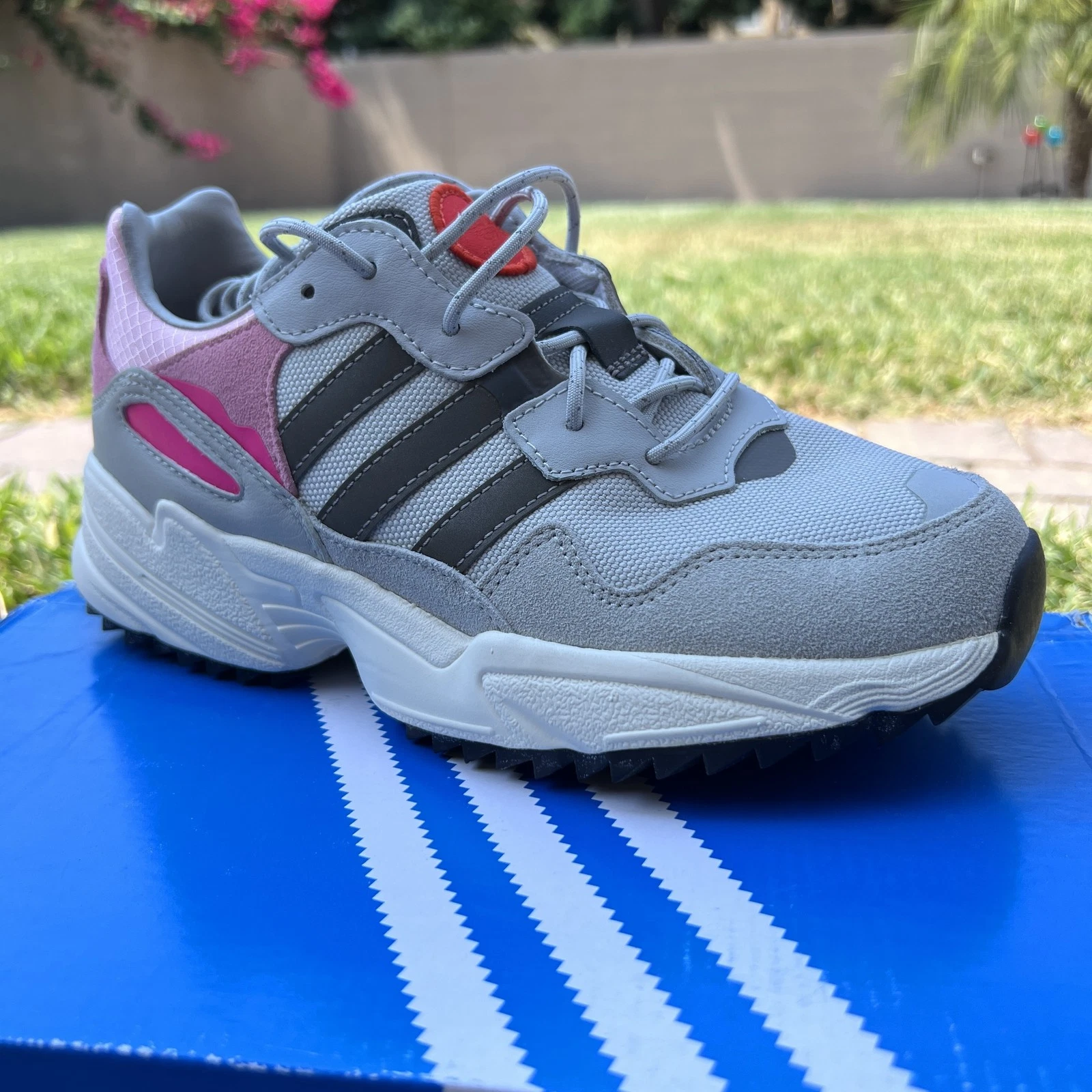 Adidas Yung 96 J Scarpe Ragazze Giovani 5.5 Grigio Rosa Originali EF9396 Trifoglio Retrò