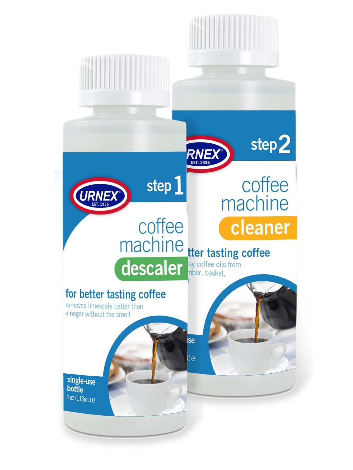 Cleaner And Descaler Kit - 2 Single Use Bottles - Professional A...