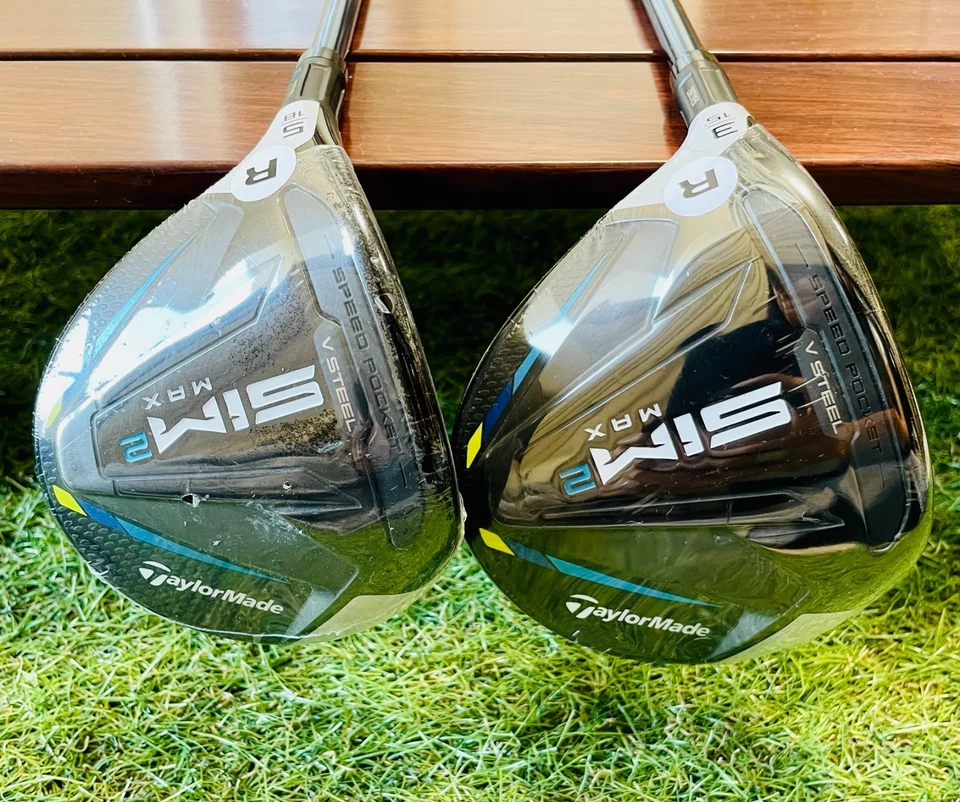 LH Taylormade Sim2 Max 3w 5w 2clubs Regular Flex Golf Fairway Wood New Mens - Image 3 of 4