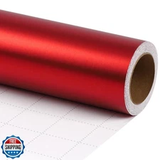 LaRibbons Red Wrapping Paper, Solid Color Matte Metal Gift Paper Roll - 30 In