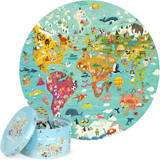 Mondo Puzzle Con Animali - 150 Pezzi per Bambini Da 5 a 8 Anni - Giochi Da Tavol