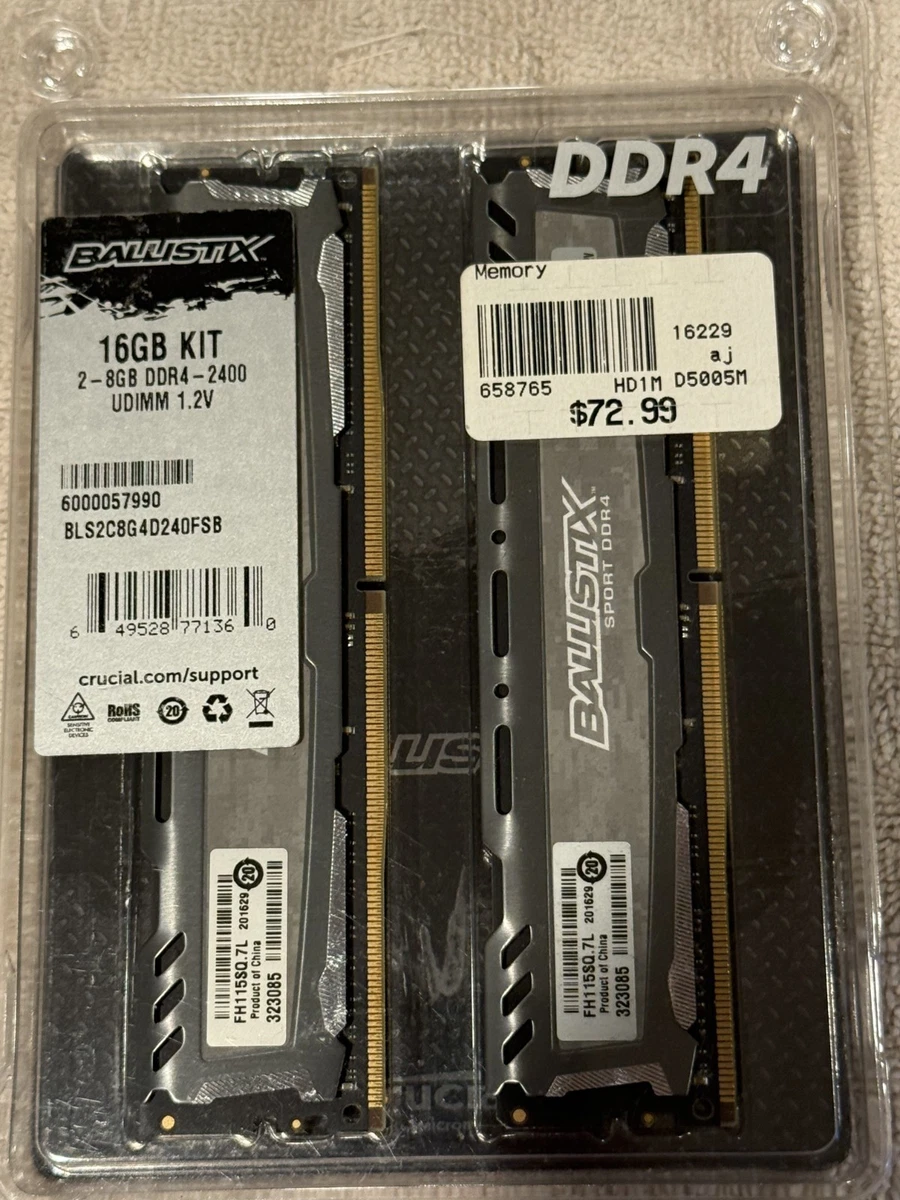 DDR4 SDRAM Ballistix 16 GB Capacity per Module Memory (RAM) for