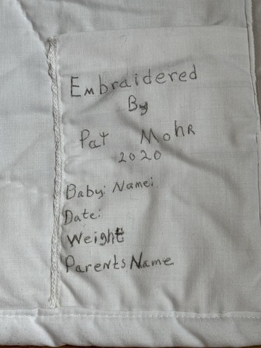 Handmade Love You To The Moon And Back Baby Crib Quilt Embroidered Cross Stitch - Picture 12 of 17