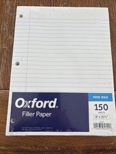 Oxford Filler Paper,150 Sheets, Wide Rule Filler Notebook Paper, 8”x 10.5”