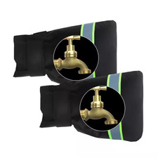 2-Piece Black Outdoor Freeze Protector Insulate Faucet Cover for Winter Protecti