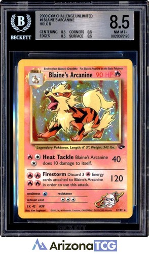 Blaine's Arcanine (Unlimited) graded BGS 8.5 for sale on eBay