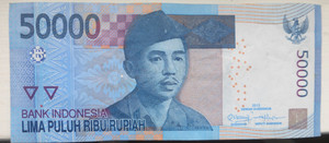 Bank of Indonesia    50000  Rupiah  note  2012
