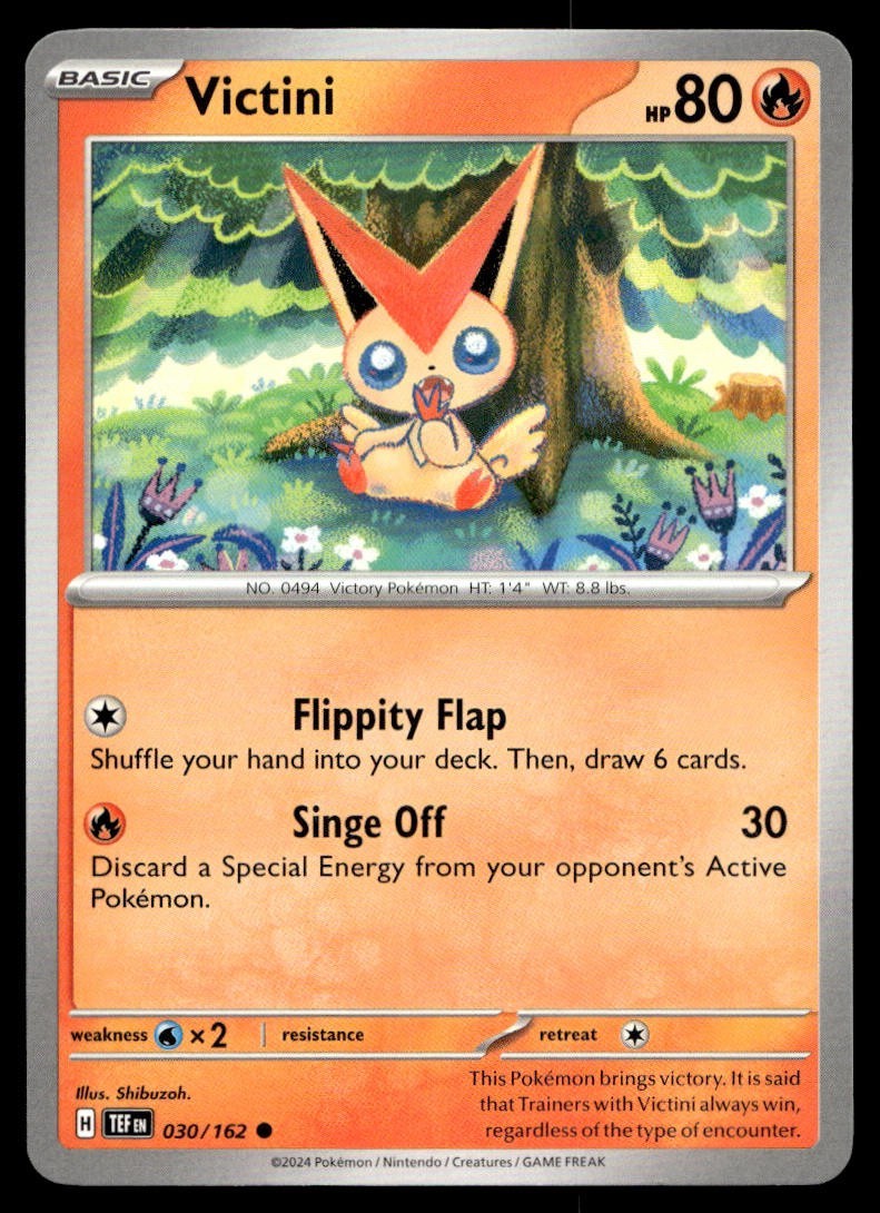 Victini 30/162 Pokemon Card Temporal Forces Common 80 HP Lightly Played XB