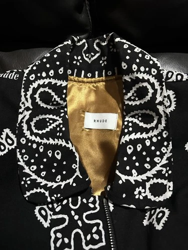RHUDE Paisley Black Bomber Jacket image 2