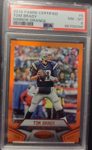 Tom Brady 2016 Panini Certified Mirror Orange /225 PSA 8 Sharp Crisp GOAT🐐👀✅