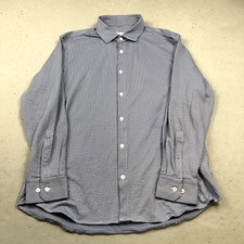 Mizzen and Main Shirt Mens XL Trim Fit Blue Gingham Leeward Stretch Casual