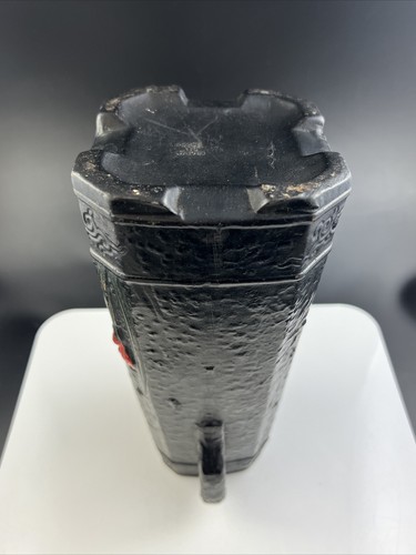 Vintage Japanese Black TOKANABE w/ Cranes & Irises 9 1/2" Handled Vase 1920-1940 - Picture 7 of 12