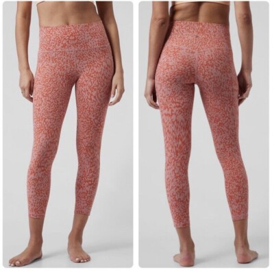 Athleta Salutation Stash Pocket II Printed 7/8 Tight-Ocelot Orange-Size 3X-NWT