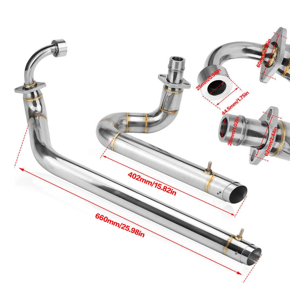 For Yamaha XVS400 XVS650 V star 650 Shortshots Staggered Exhaust Pipes System Foto 2 de 4