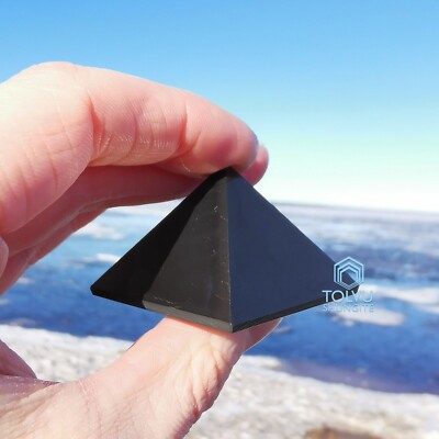 Shungite Crystal Pyramid Authentic shungite stone - Small Size - Tolvu