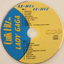 KARAOKE LADY GAGA QUIK HITS-1005-7 SINGLE CD G 18 TRACKS NEW IN WHITE SLEEVE