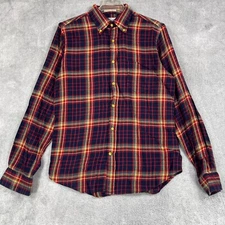 Gant Rugger Windblown Flannel Shirt Mens M Blue Plaid New Haven Connecticut