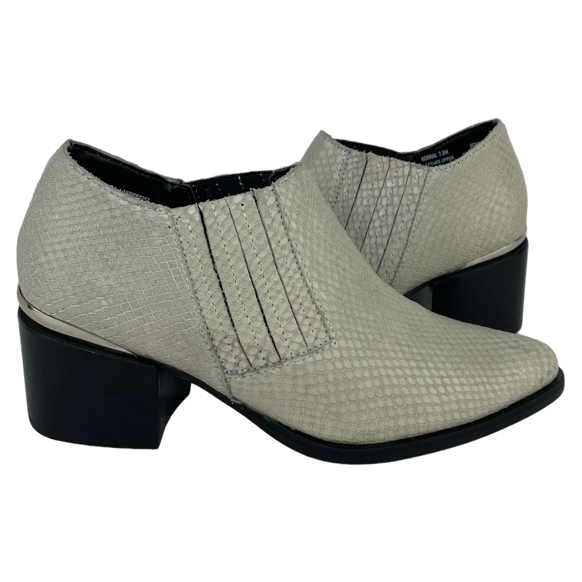 Steve Madden Women s Korral Leather Western Bootie White Snake Sz